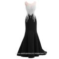 Vestido De Festa 2017 O-Neck Sleeveless Cover Back with Crystal Evening Party Dress Real Photos Black Mermaid Prom Dress P2456